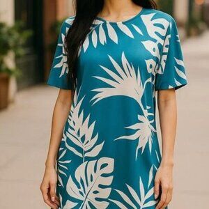 NWT  Alexander + Oak Blue  Size S Bust 38" Length 36"   93" Polyester 7% spandex